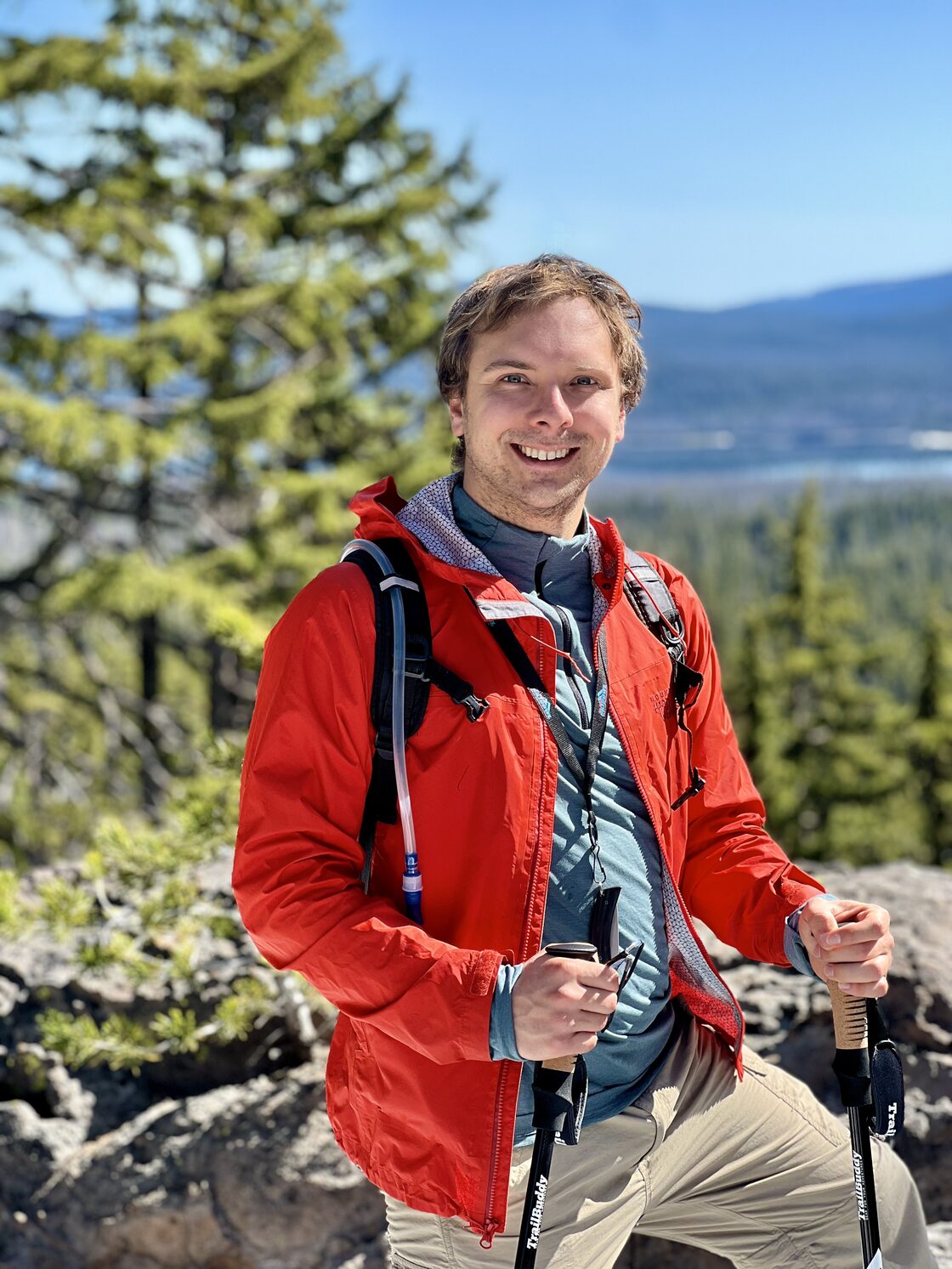 Otakar Andrysek, founder of OJA Solutions, on a forested Oregon ridge